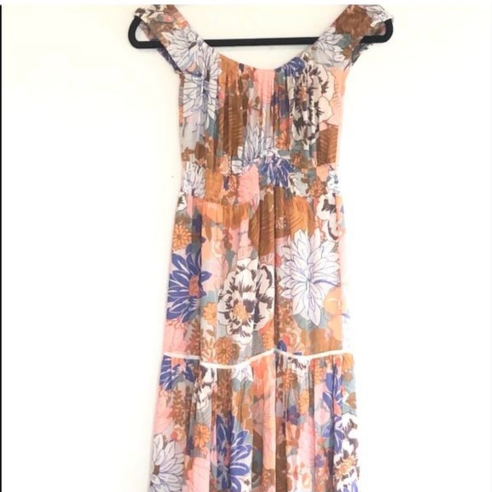 Abel The Label Vibrant Floral Off-Shoulder Maxi Dress XS - Picture 3 of 9